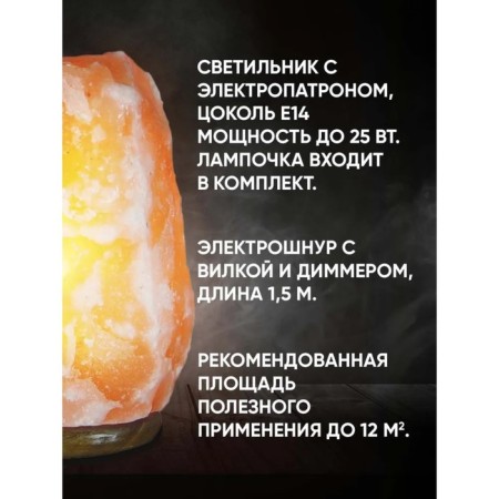 Salt lamp Ergopower ER 502, 220 V, 15 W, 3-5 kg-10