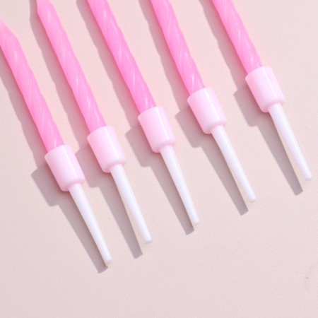 Candles for the cake "Neon", 10 pcs, pink 5 cm-3