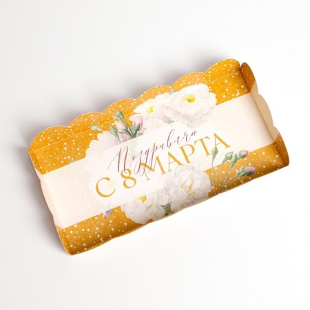 Cookie box, confectionery packaging with PVC lid, “March 8”, 10.5 x 21 x 3 cm-3