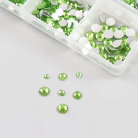 Decor for creativity Glass "Rhinas. Green" d = 2-4.8 mm nr 1188 pcs 6x8x1.5 cm-2