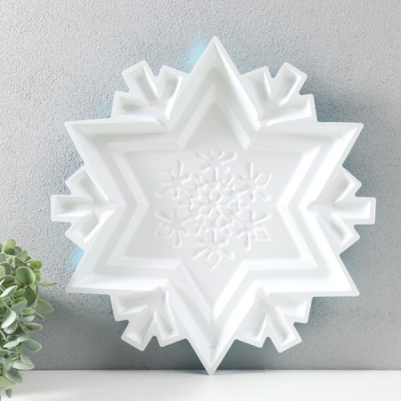 Figure "Snowflake" Small blue metallic, half, 38x36 cm-3