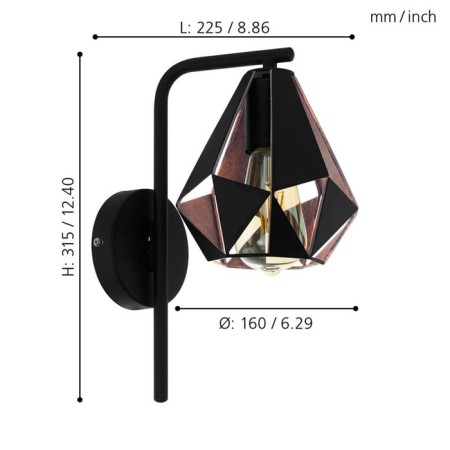 Bra Carlton 4 1x60W E27, black color-2