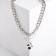 Pens "chain" crumpled metal, silver color, 45cm