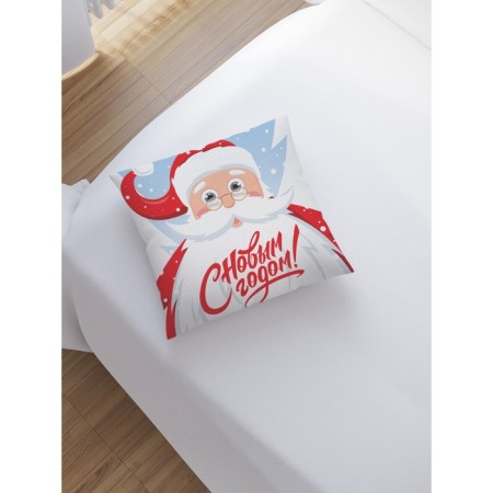 Decorative pillowcase "Santa Claus in the forest", on a zipper, size 45x45 cm