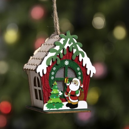 Christmas tree toy "Hut of Santa", from batteries, glow warm white-1