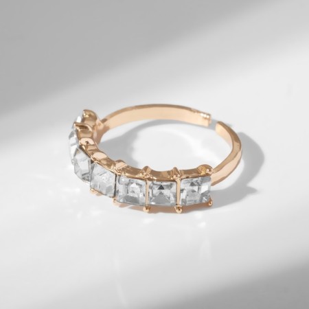 Ring "Jewelry" squares, white color in gold, dimensionless-1