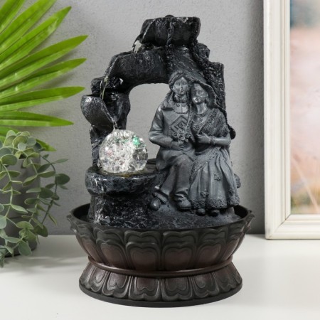 The desktop fountain from the network, the backlight "Krishna and Radha are sitting at the waterfall" 20x20x30 cm