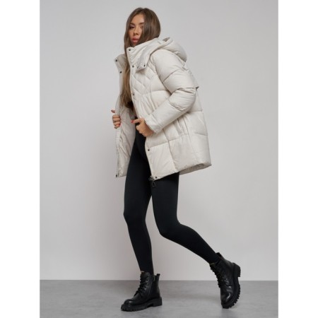 Winter jacket, size 42, beige color-12