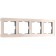 Frame W0042743, 4 Acrylic rosettes, Ivory