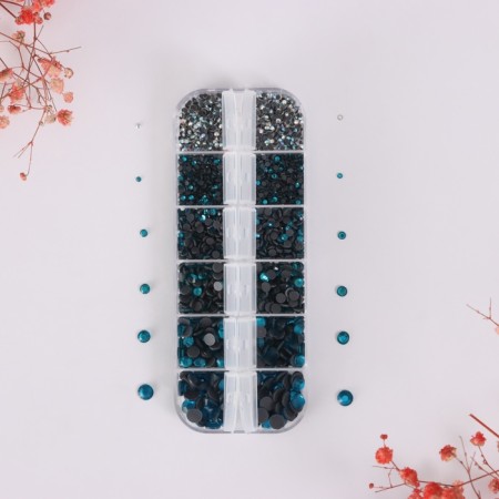 Decor for creativity Glass "Rhubates truncated cone. Blue Sea" d = 2-6.5 mm nr 2600 pcs-1