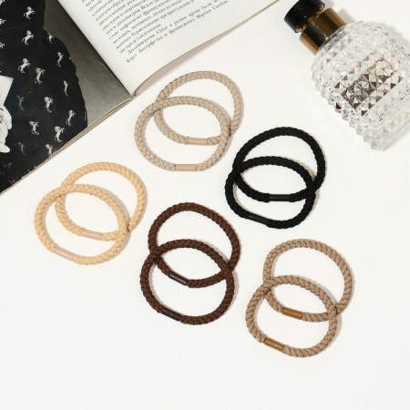 Hair elastic band "Sport" (set 2 pcs) weaving luxury, 5 cm, mix-1