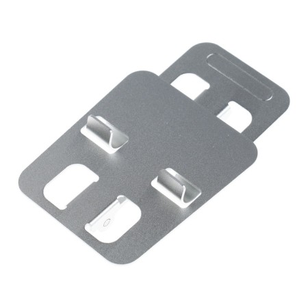 A phone stand, adjustable, folding, metal, rubber inserts, silver-4