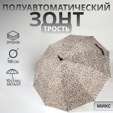 Umbrella - a semiautomatic “leopard” cane, Eponge, 10 spokes, r = 50 cm, color mix