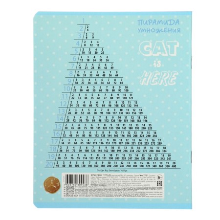 Notebook 18 sheets, in a cage, "cat here!", Cover coated cardboard, mix-2