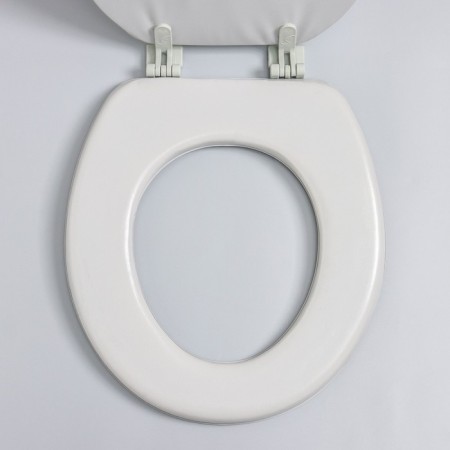 The toilet seat with a lid, Rossplast, 43 × 37 cm, soft, gray color, Mix drawing-1