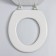 The toilet seat with a lid, Rossplast, 43 × 37 cm, soft, gray color, Mix drawing