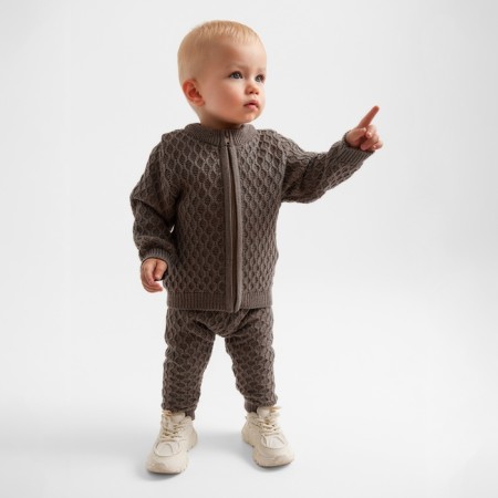 Jumper Children's Knitted Minaku, coffee color, height 74-80 cm-3