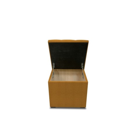 Puff with a lid and weighting, 400 × 400 × 420 mm, Savana plus matting, yellow color-1
