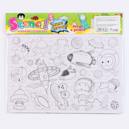 Stencil for kids "Cosmos" with coloring-6