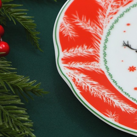 Ceramic plate "Forest residents", 19 cm, white color-4