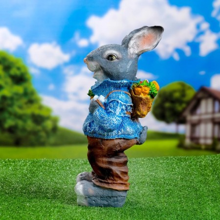 Garden figure "Bunny with carrots and backpack" 43cm-1