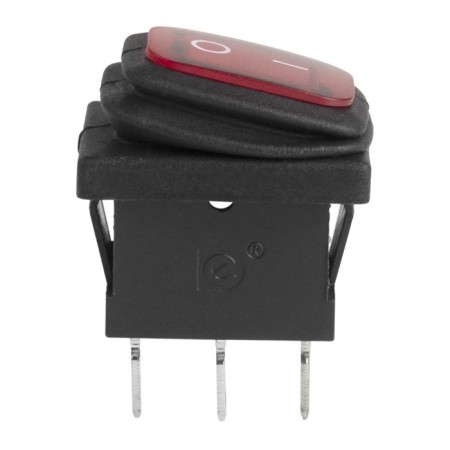 Clavicure switch 250V 6A (3C) On-off Red with mini backlight moisture protection (KCD1-201-4W) Rexant-1