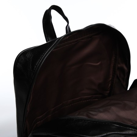 Male backpack on a zipper, 2 outer pockets, black color-4