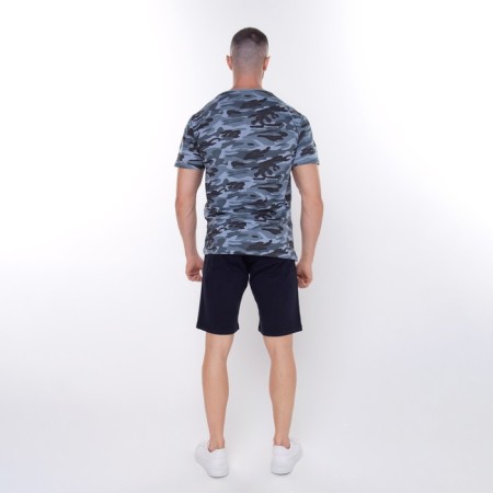 T-shirt male camouflage spots, color gray-blue, size 48-4