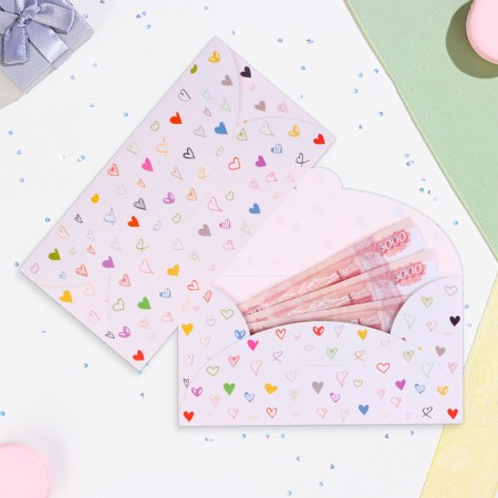 Money envelope "Universal" hearts, 19 x 10 cm