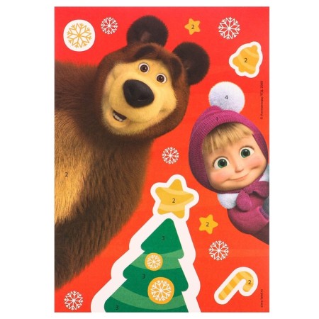Application by foil "New Year" 23x15 cm, Masha and the bear-1