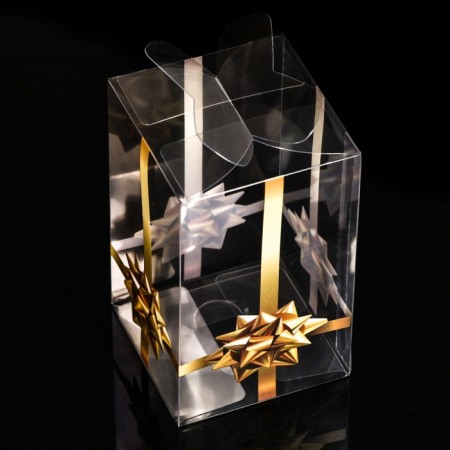 PVC folding box "Golden Bow", 6 x 6 x 10 cm-1