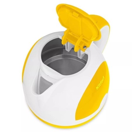 Electric kettle KitFort KT-6607-3, plastic, 1 l, 1300 watts, white-yellow-1
