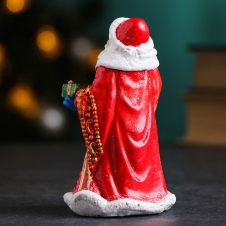 New Year's figure "Santa Claus in Red fur coat" 8x6x12cm-2
