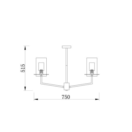 Suspended lamp 60W, 6he14, 51.5x75 cm, French gold-2