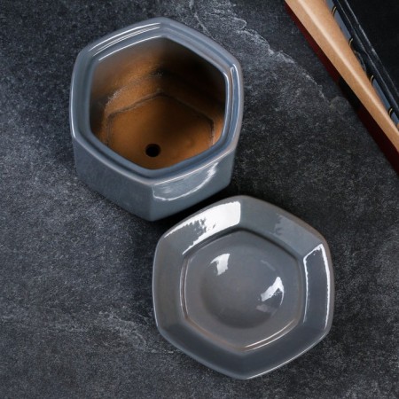 Flower pot "Mercury No. 3" 1l, 1Sort, gray-2