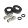 Bath mixer Zein ZF3, pour 35 cm, with a shower set, stainless steel, black