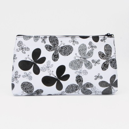 Cosmetic bag with lightning, white/black color-1