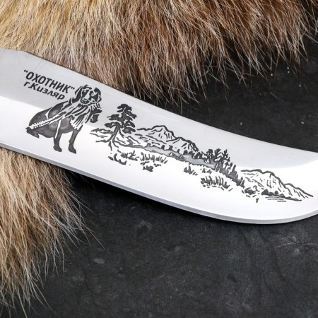 Caucasian knife "Hunter" with a scabbard, Garda -melchior, steel - 65x13, hilt - grab-2