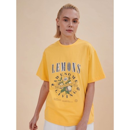 Female T -shirt, size m, yellow color