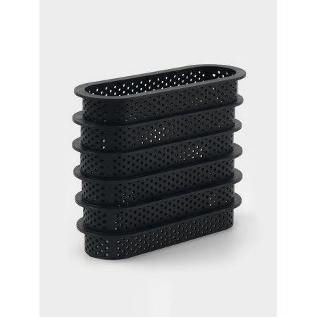 Baking forms perforated shares “oval”, set 6 pcs, plastic, 14.6 × 5.4 × 2 cm, black-4