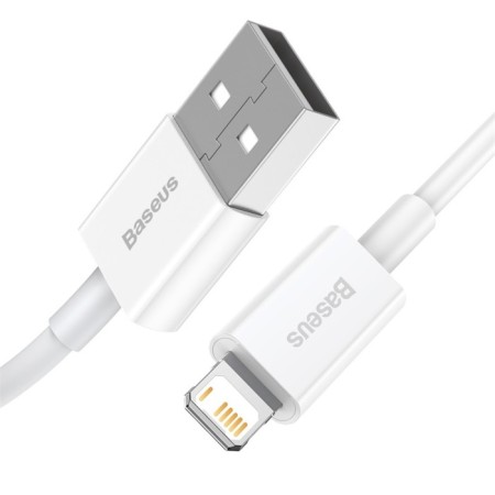 Baseus cable, Lightning - USB, 2.4 A, TPE braid, 1 m, white-2