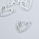 Decor for creativity metal, rhinestones "Two hearts" silver 2x2 cm