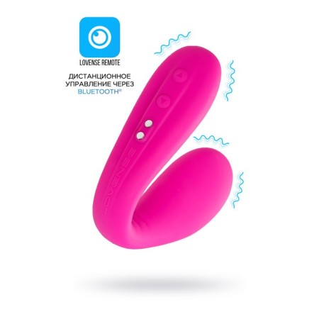 Vibrator for pairs Lovense Quake Dolce, silicone, pink color, 20 cm