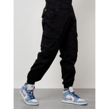 Cargo jeans male, size 48, black color-2