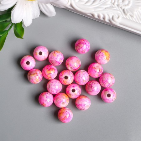 Beads for creativity plastic "Marble. Lilac" d = 1.2 cm set 20 grams-1