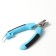 Small side claws with rounded rubber handles, a hole of 8 mm, black with blue
