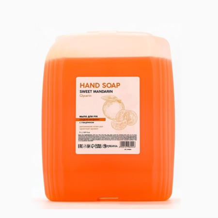 Liquid hand soap Russian benefit, 5 l, scent of sweet mandarin