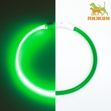 Collar - backlight ring, charging from USB, up to 70 cm, 3 glow modes, green