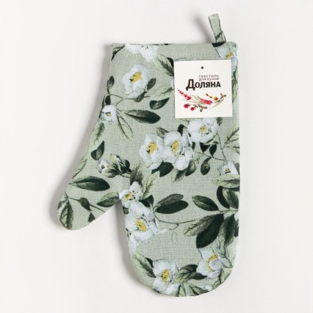 Варежка-прихватка Доляна Jasmine, 20х28 см, рогожка, 100% хл, 164 г/м2-3