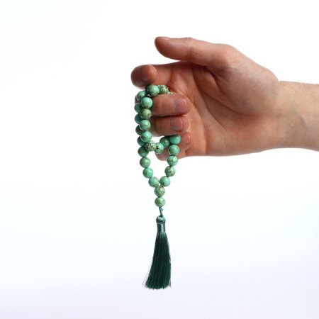 Parsing Muslim ball No. 10 "Biryuza Old", 35 beads through a jumper-5